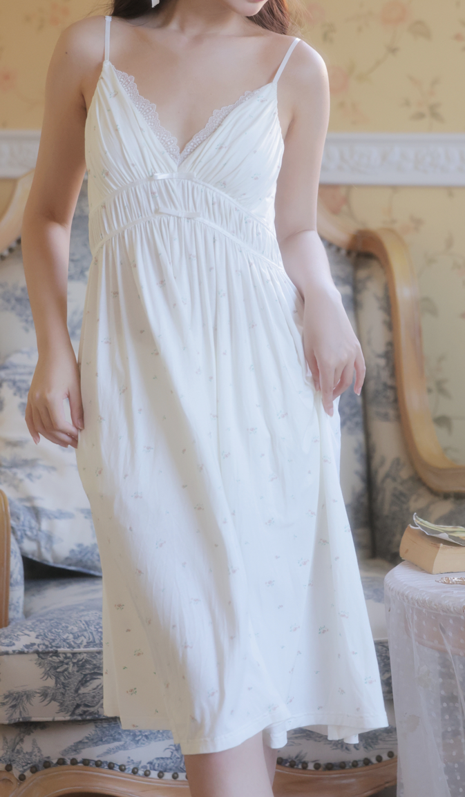 Palace Fairy Lace Nightdress – Romantic Vintage Sleepwear Set -SKU#40