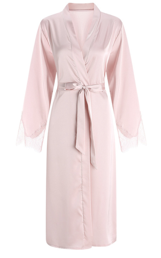 Elegant Long Pink Robe – Graceful & Feminine Charm - SKU#65