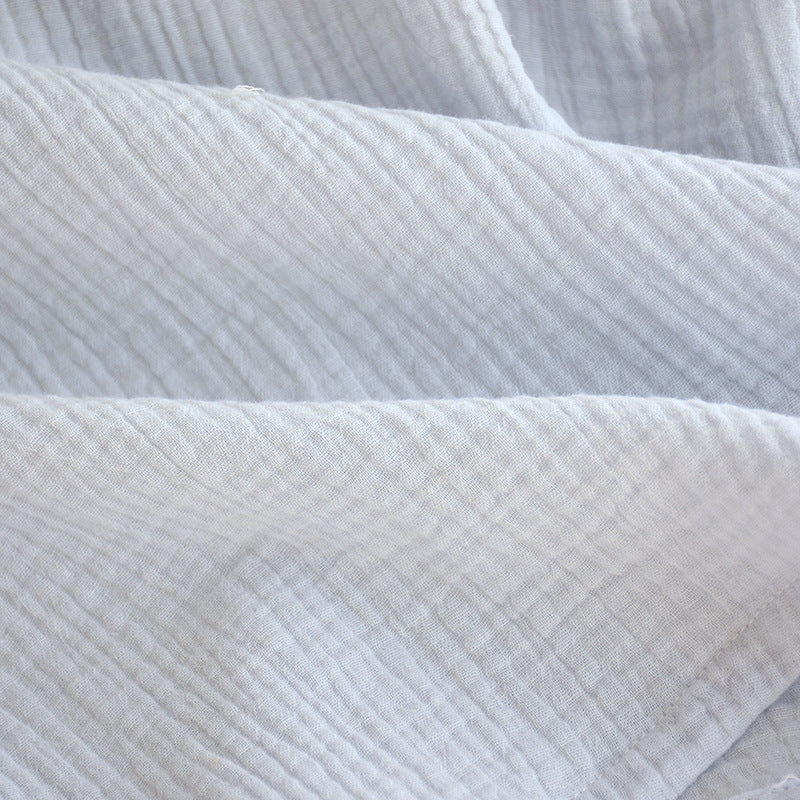 Cloud Whisper Women’s Cotton Gauze Nightdress – Soft Blue with Pink Trim - SKU #21