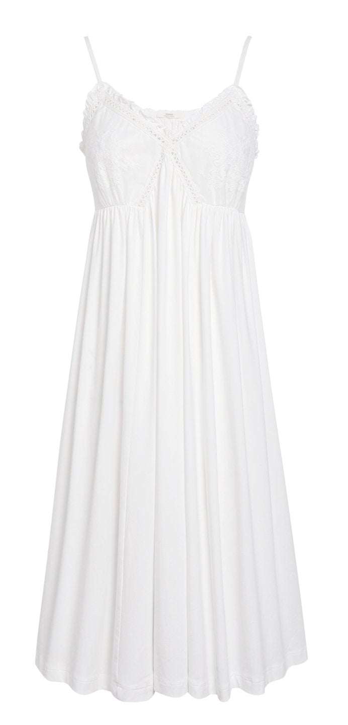 White Lace Long Nightdress - SKU #8